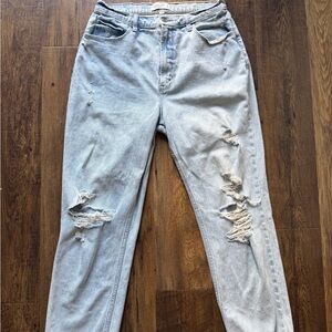 Abercrombie & Fitch Light Wash High-Rise Distressed Jeans
